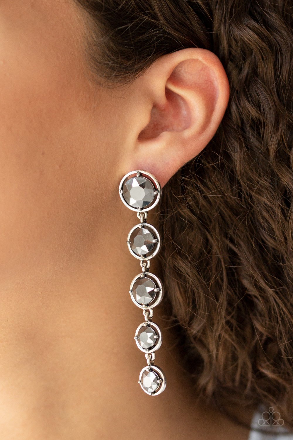 Dripping in Starlight-silver-Paparazzi earrings