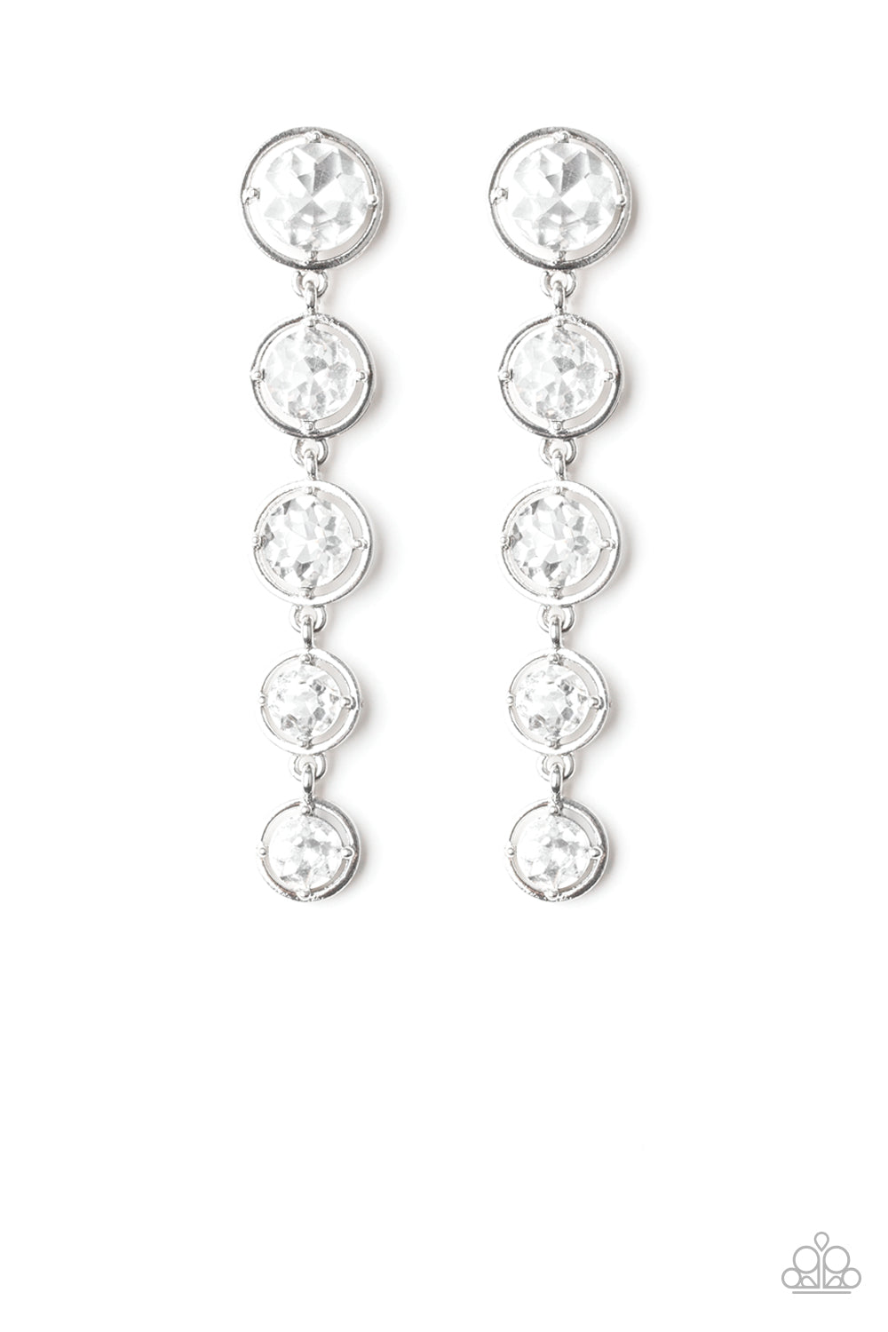 Drippin in Starlight - white - Paparazzi earrings