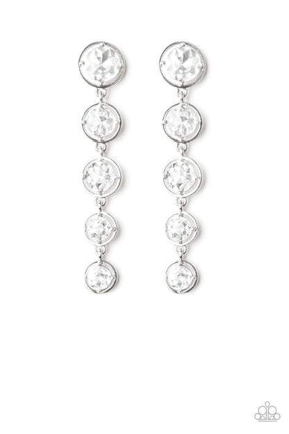 Drippin in Starlight - white - Paparazzi earrings