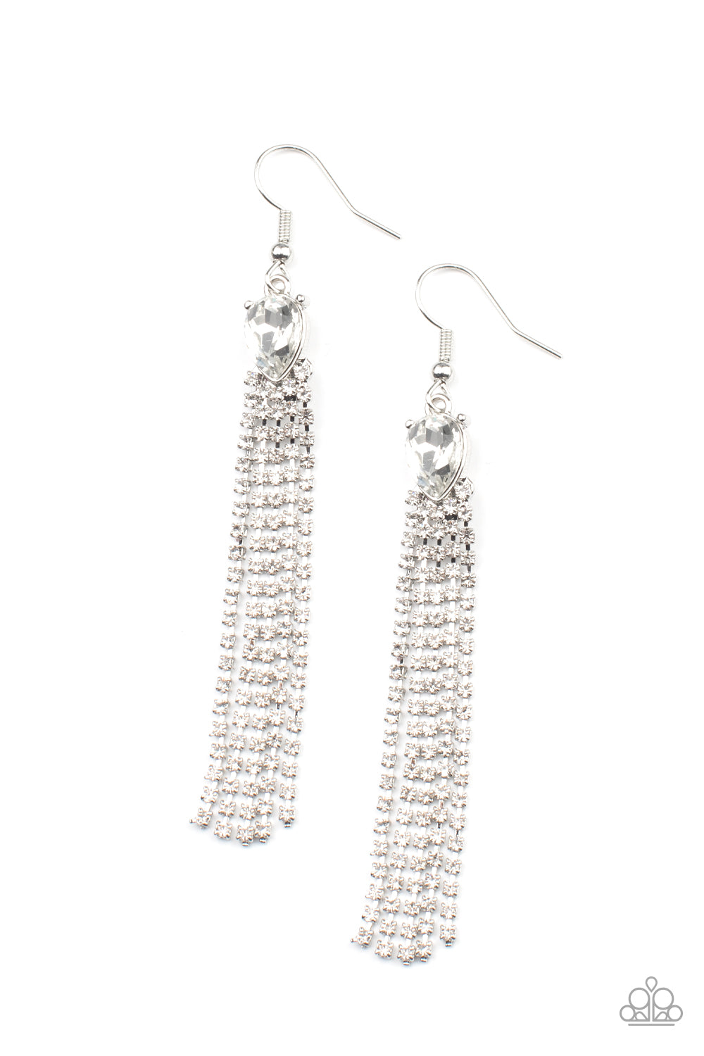 Drop-Dead Dainty - white - Paparazzi earrings