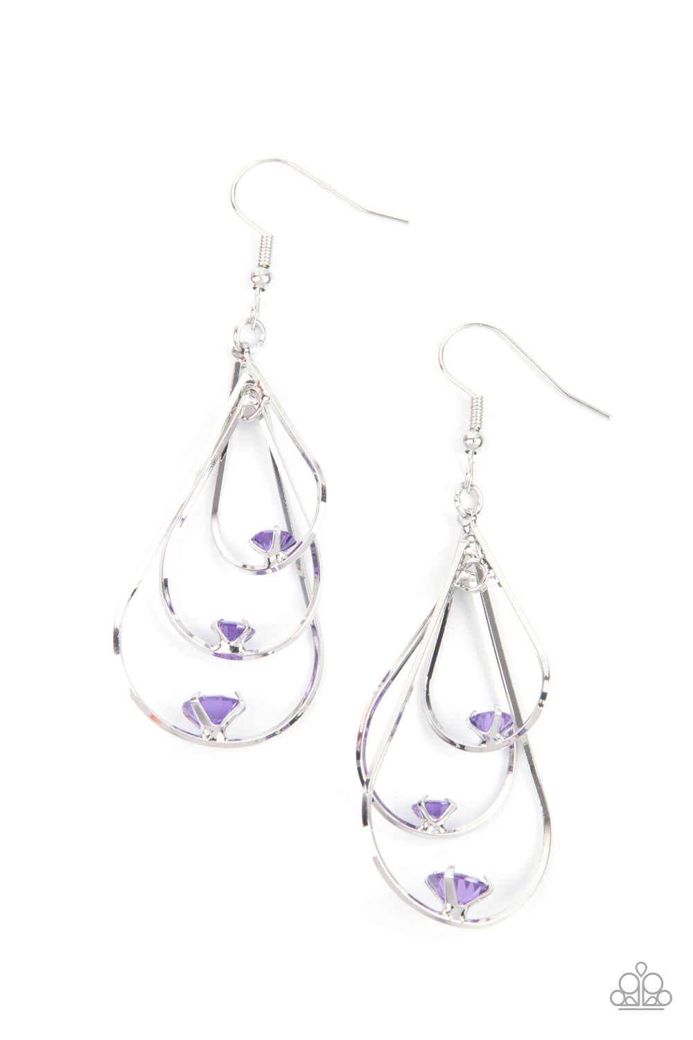 Drop Down Dazzle - purple - Paparazzi earrings