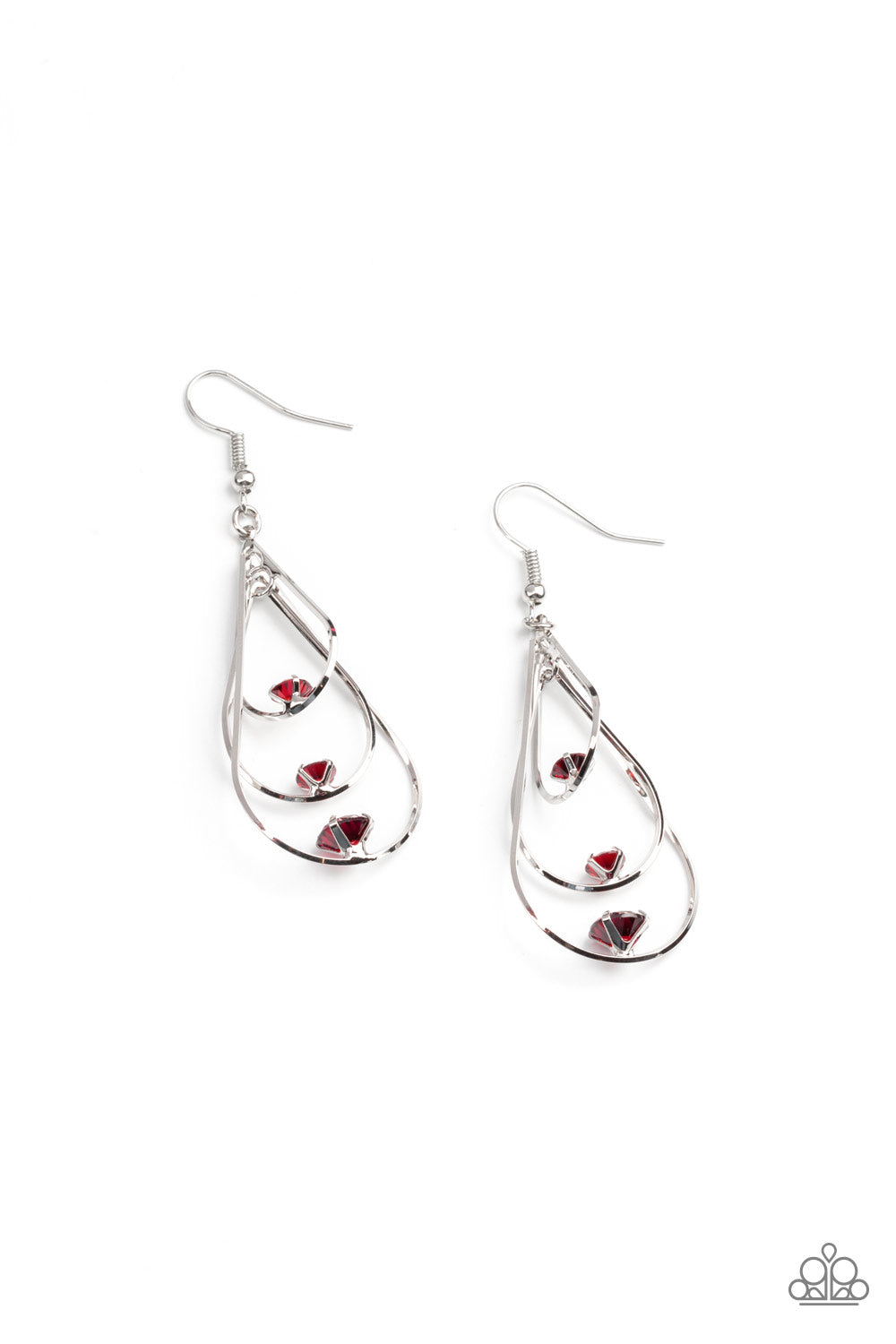 Drop Down Dazzle - red - Paparazzi earrings