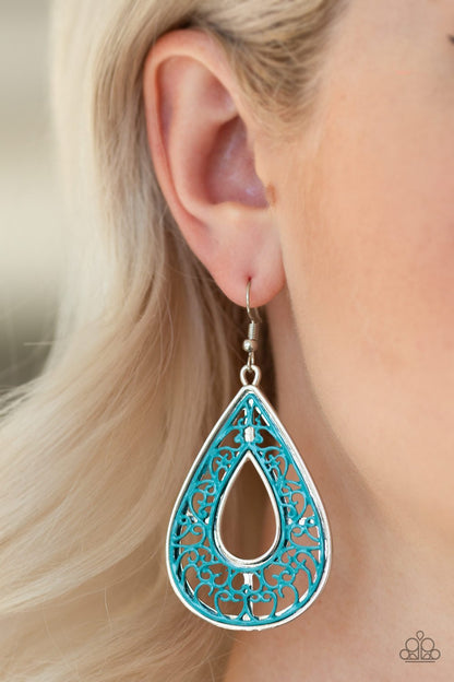 Drop Anchor-blue-Paparazzi earrings