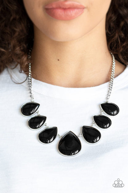 Drop Zone-black-Paparazzi necklace