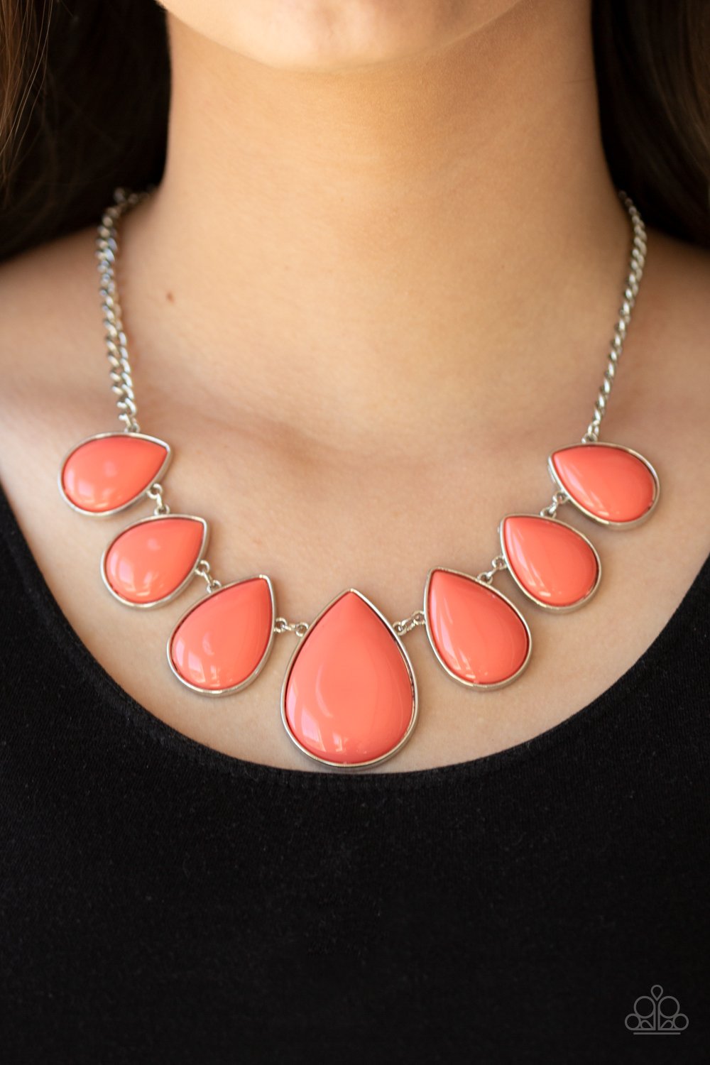 Drop Zone-orange-Paparazzi necklace