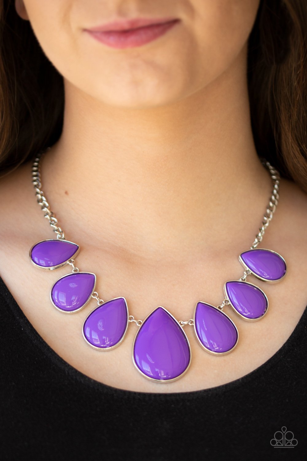 Drop Zone-purple-Paparazzi necklace