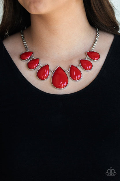Drop Zone - red - Paparazzi necklace