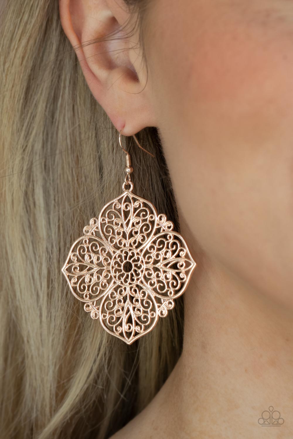 Dubai Detour - rose gold - Paparazzi earrings