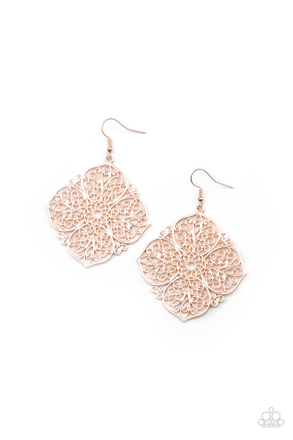 Dubai Detour - rose gold - Paparazzi earrings