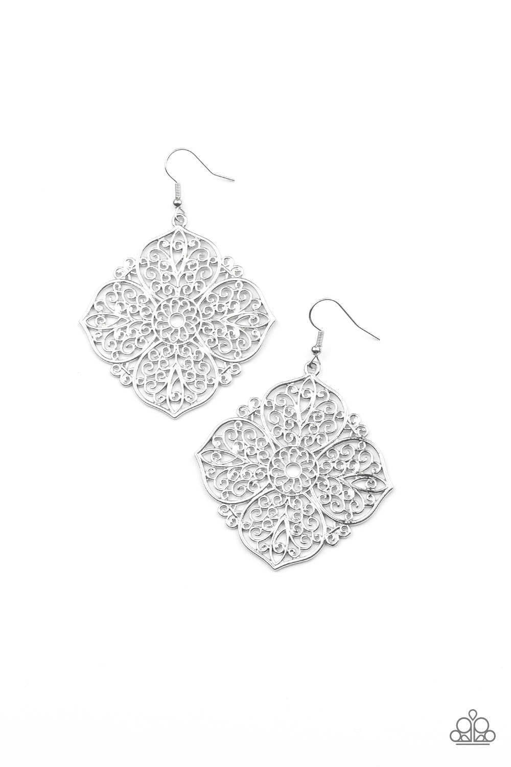 Dubai Detour - silver - Paparazzi earrings