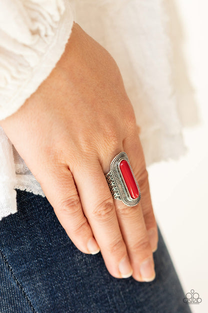Dubai Distraction - red - Paparazzi ring