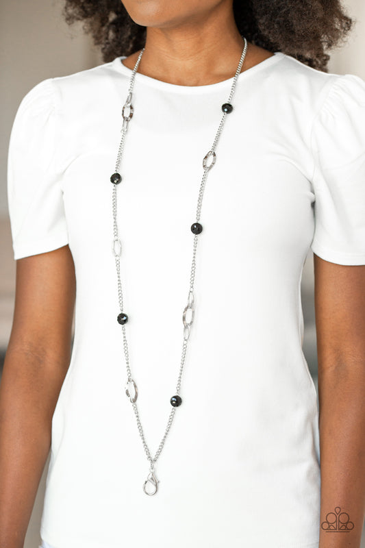 Duchess Dazzle - black - Paparazzi lanyard necklace