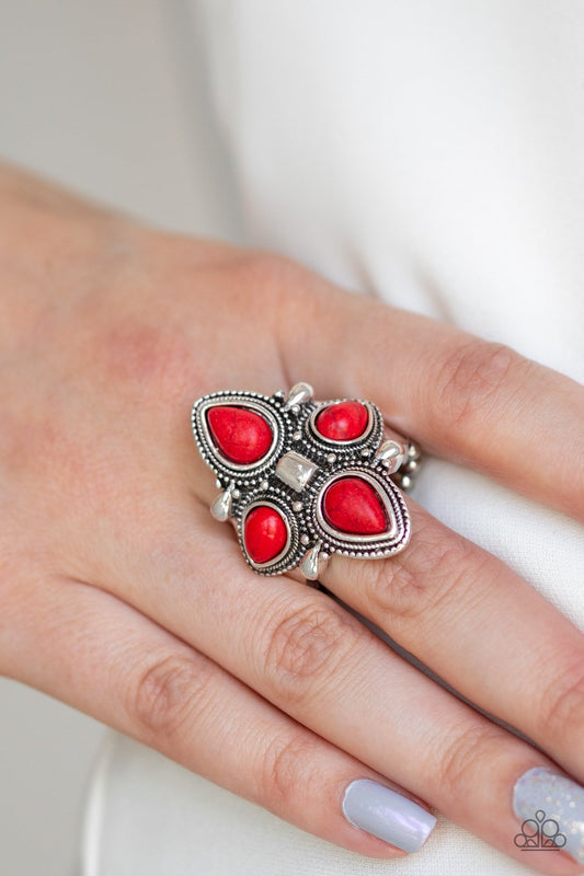 Dune Runner-red-Paparazzi ring