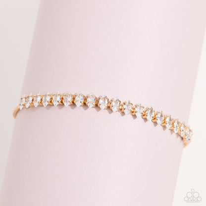 Dynamic Diamonds - gold - Paparazzi bracelet