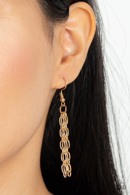 Dynamite Dynamo - gold - Paparazzi necklace