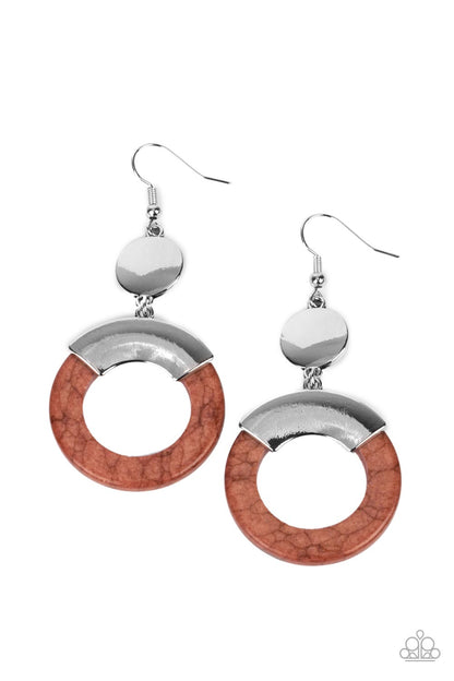 ENTRADA at Your Own Risk - brown - Paparazzi earrings