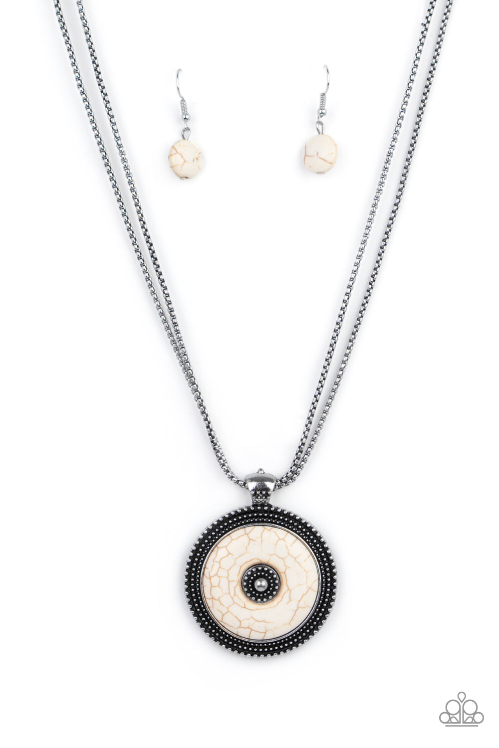 EPICENTER of Attention - white - Paparazzi necklace