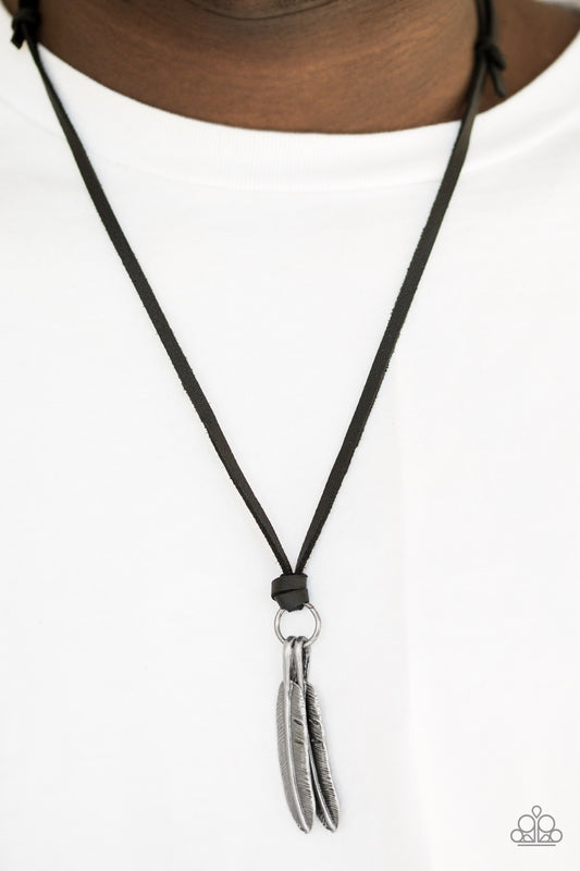 Eagerly Eagle - black - Paparazzi necklace