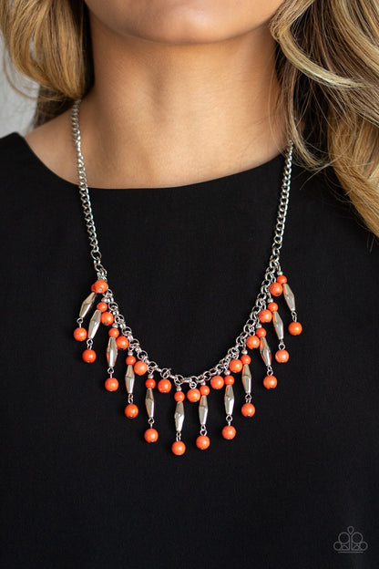 Earth Conscious-orange-Paparazzi necklace