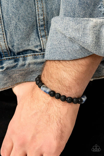 Earthy Energy - blue - Paparazzi mens bracelet