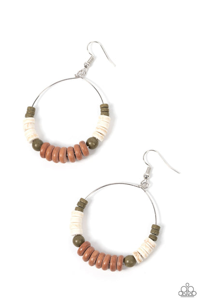 Earthy Esteem - brown - Paparazzi earrings