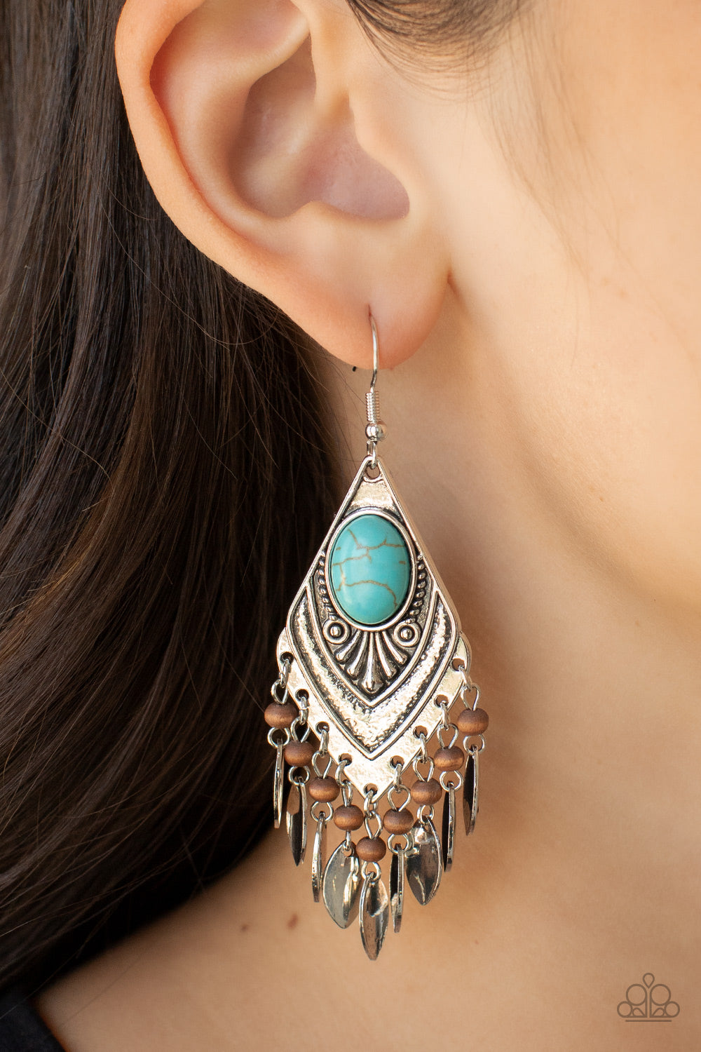 Earthy Etiquette - blue - Paparazzi earrings
