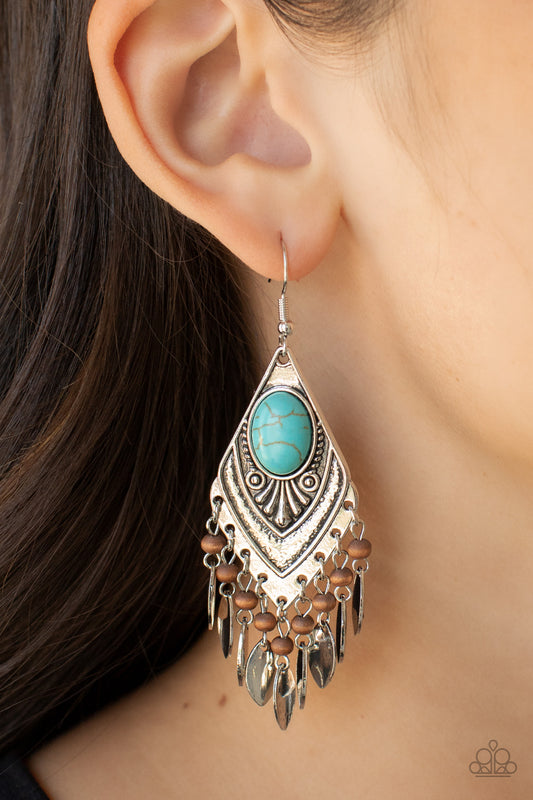 Earthy Etiquette - blue - Paparazzi earrings