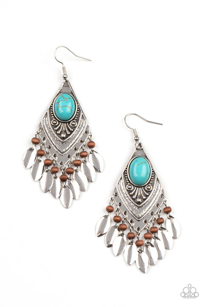 Earthy Etiquette - blue - Paparazzi earrings