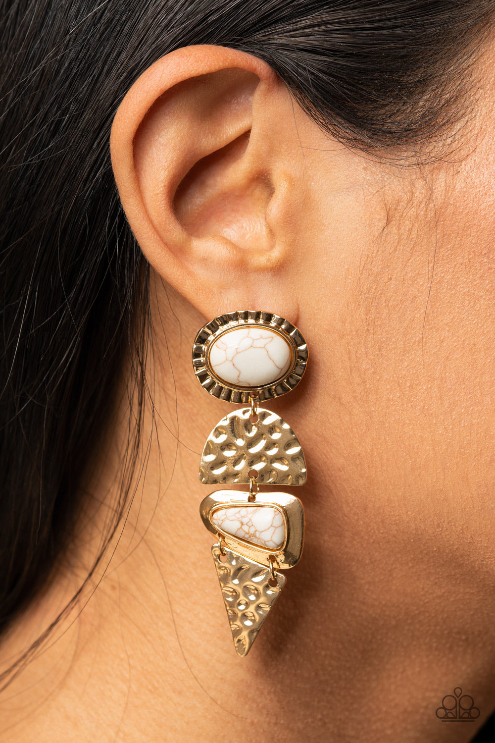 Earthy Extravagance - gold - Paparazzi earrings