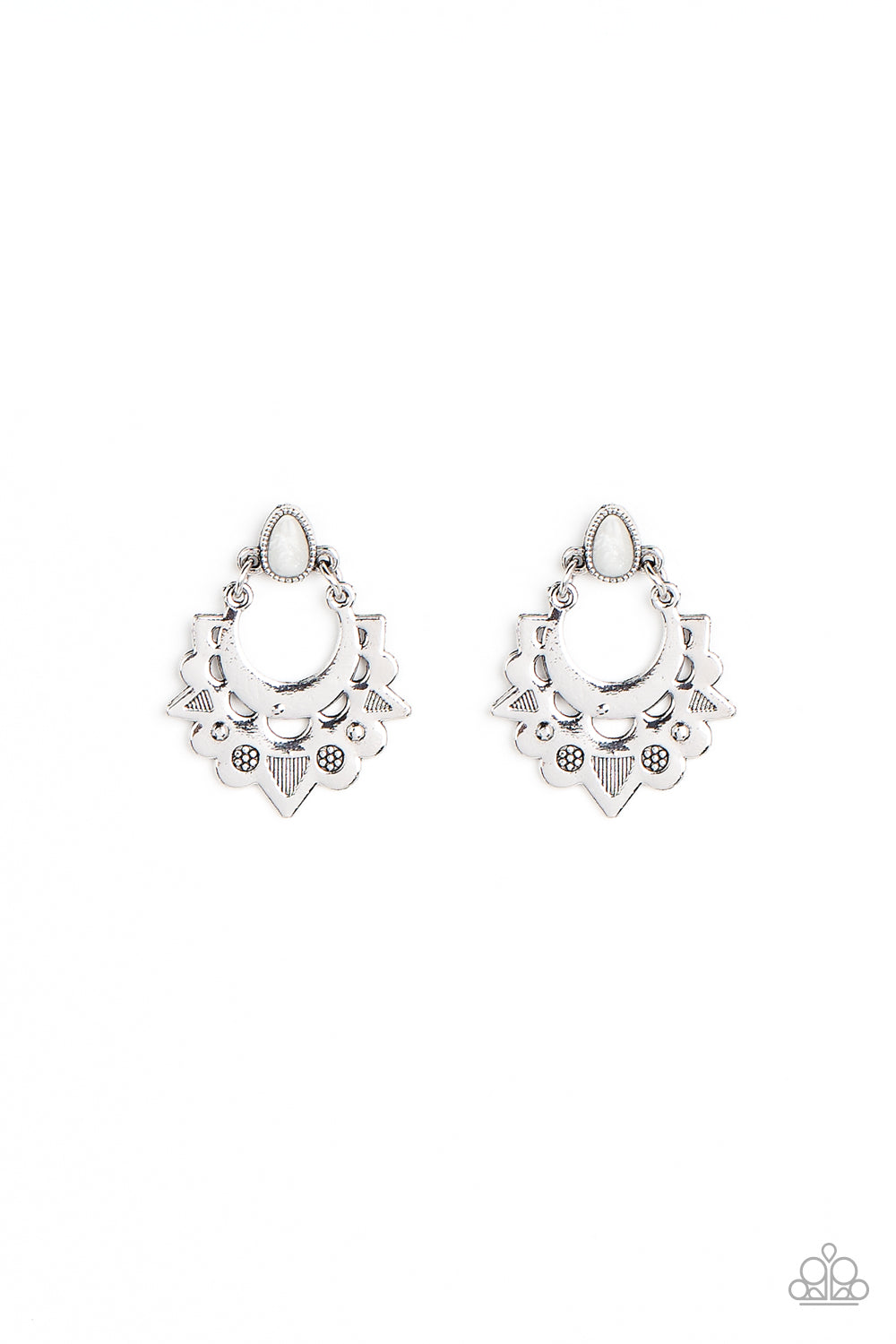 Earthy Zeal - white - Paparazzi earrings