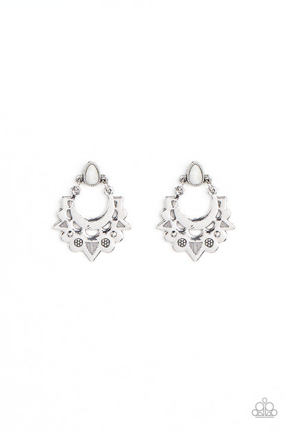 Earthy Zeal - white - Paparazzi earrings