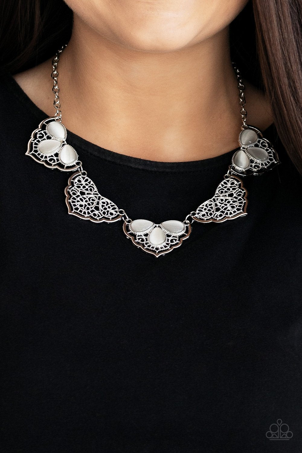 East Coast Essence-white-Paparazzi necklace