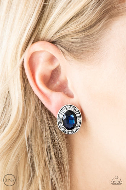 East Side Etiquette-blue-Paparazzi CLIP ON earrings
