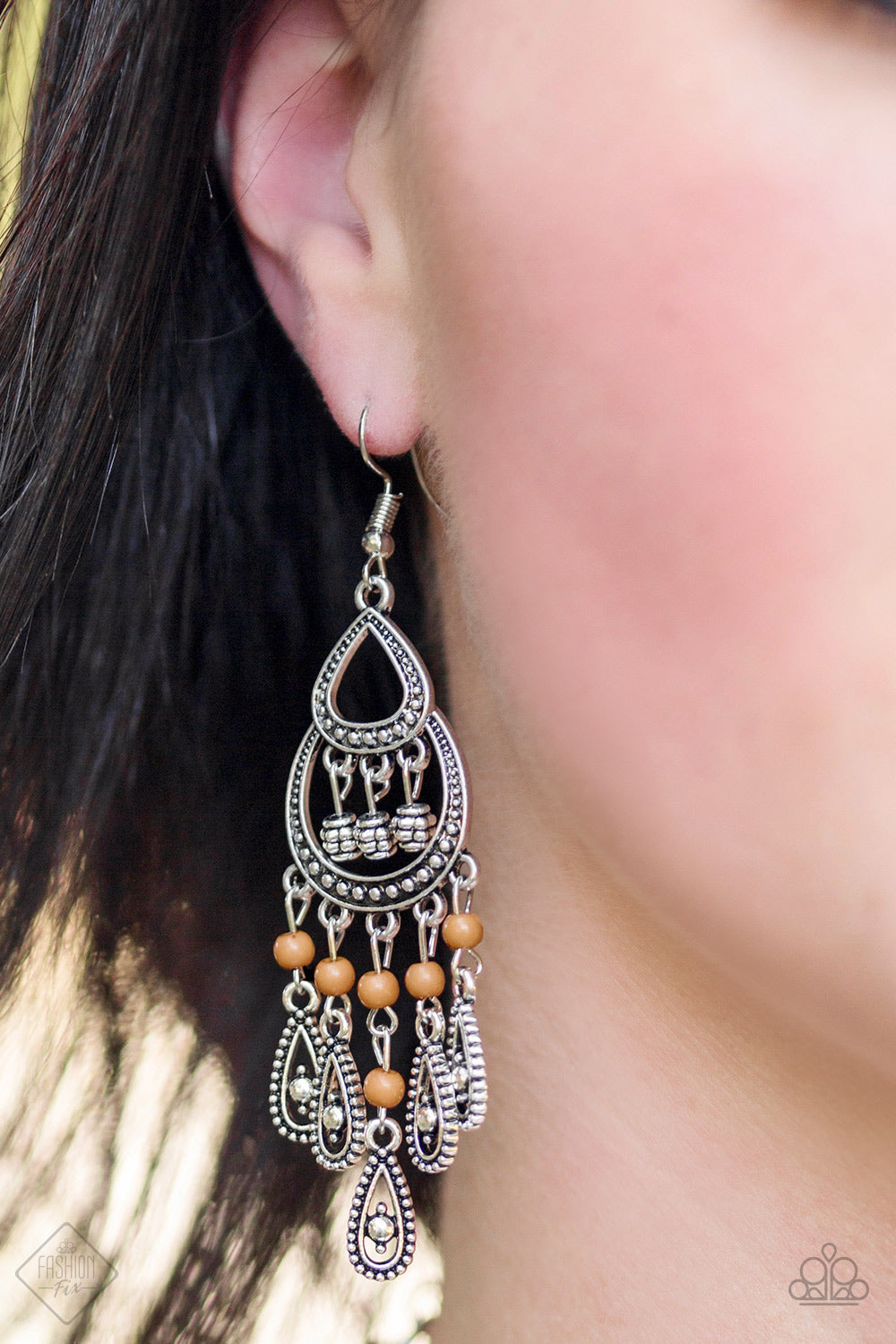 Eastern Excursion - brown - Paparazzi earrings