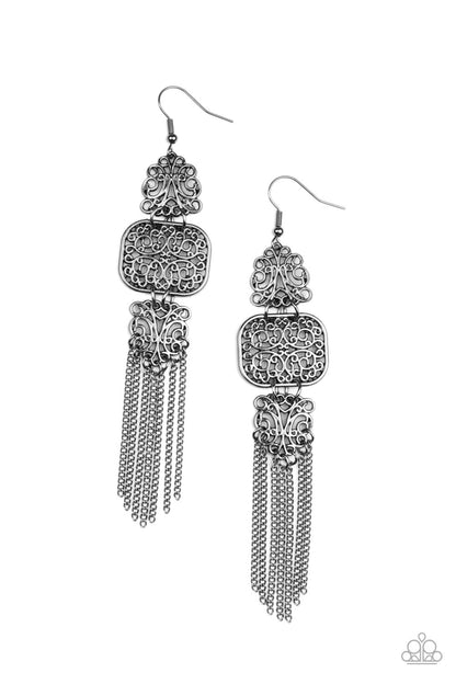 Eastern Elegance - black - Paparazzi earrings