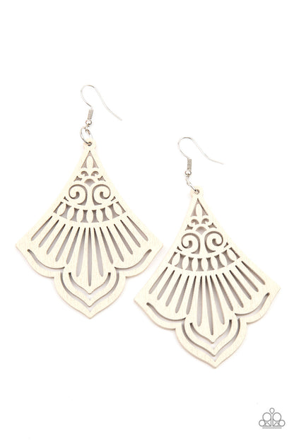 Eastern Escape - white - Paparazzi earrings