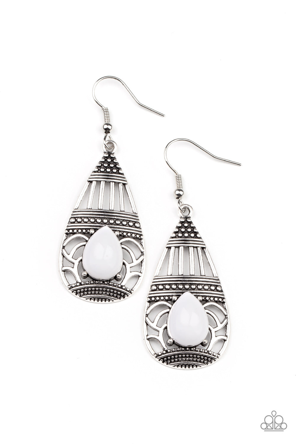 Eastern Essence - white - Paparazzi earrings