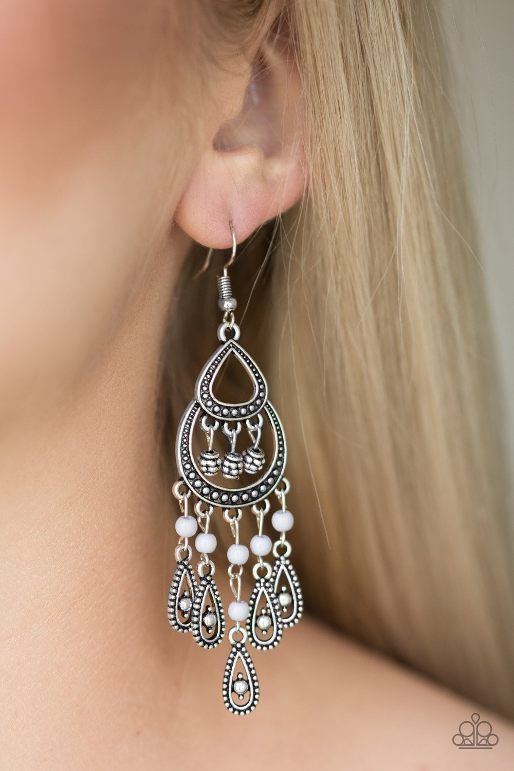Eastern Excursion-silver-Paparazzi earrings