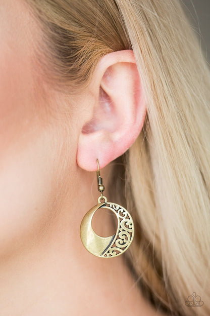 Eastside Excursionist-brass-Paparazzi earrings