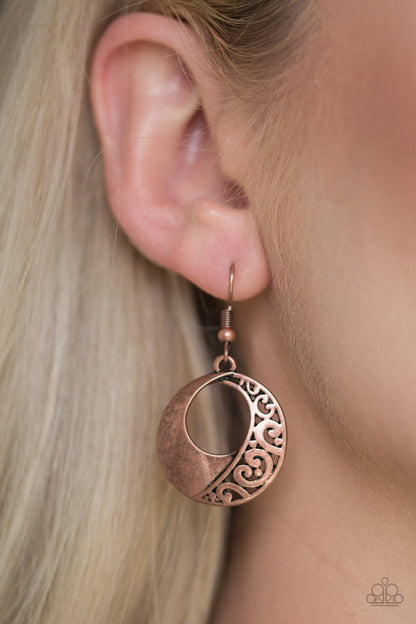 Eastside Excursionist-copper-Paparazzi earrings