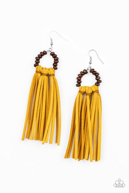 Easy to PerSUEDE - yellow - Paparazzi earrings