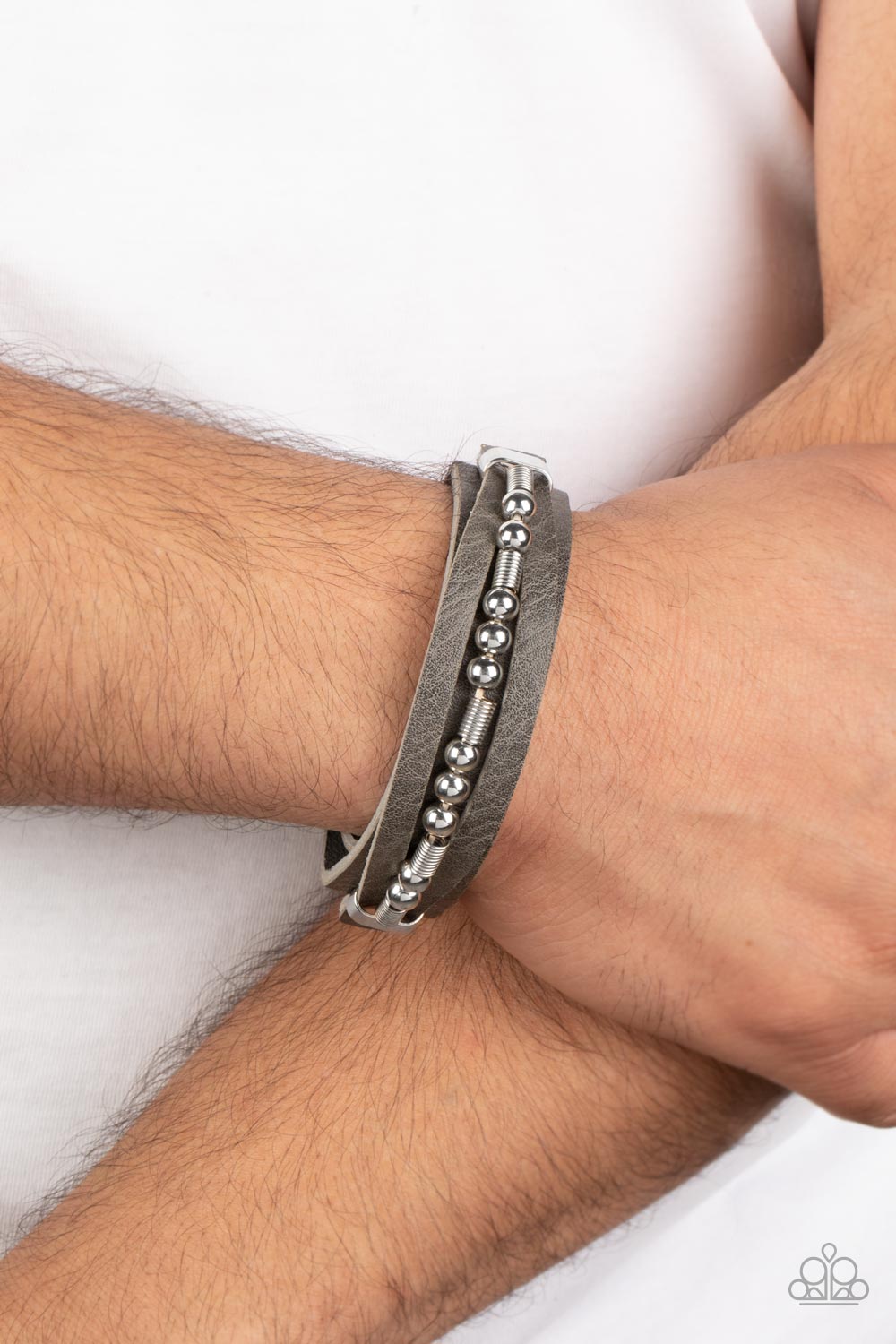 Easy on the Hardware - silver - Paparazzi MENS bracelet
