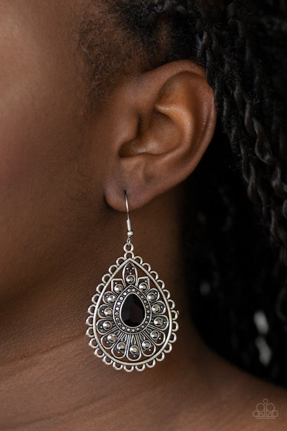 Eat Drink and BEAM Merry-black-Paparazzi earrings