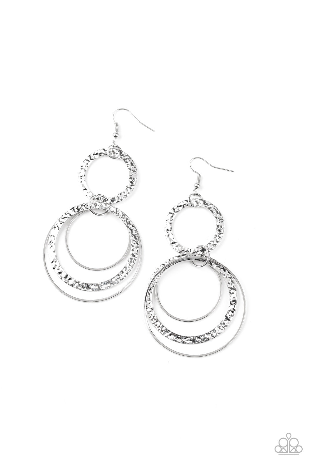 Eclipsed Edge - silver - Paparazzi earrings