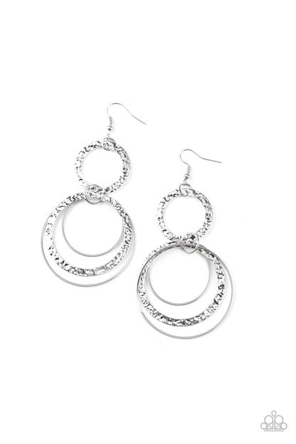 Eclipsed Edge - silver - Paparazzi earrings