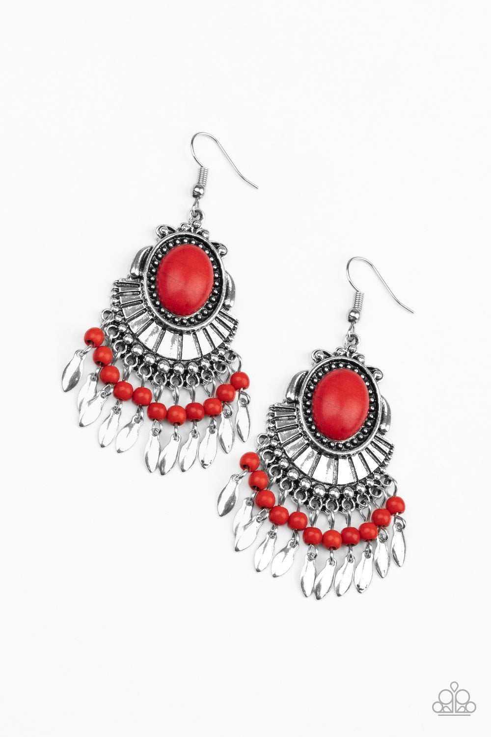 Eco Trip - red - Paparazzi earrings