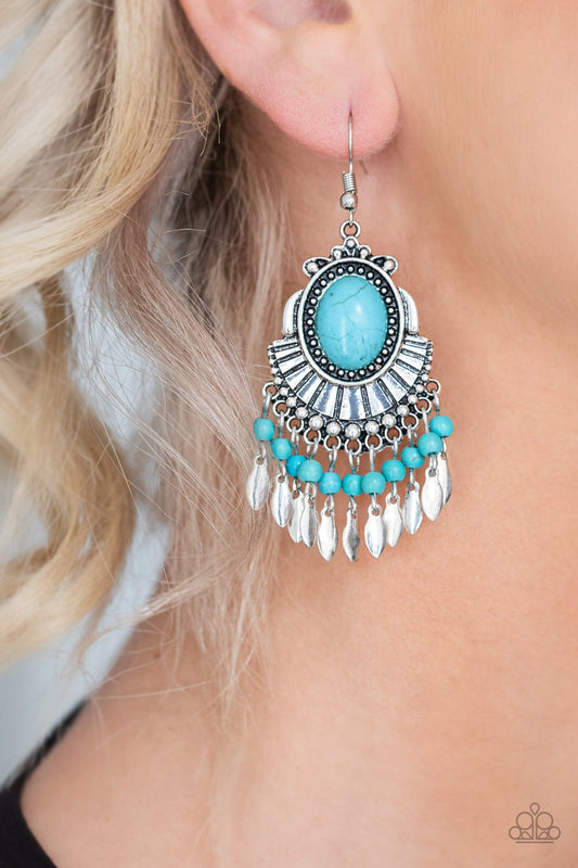 Eco Trip-blue-Paparazzi earrings