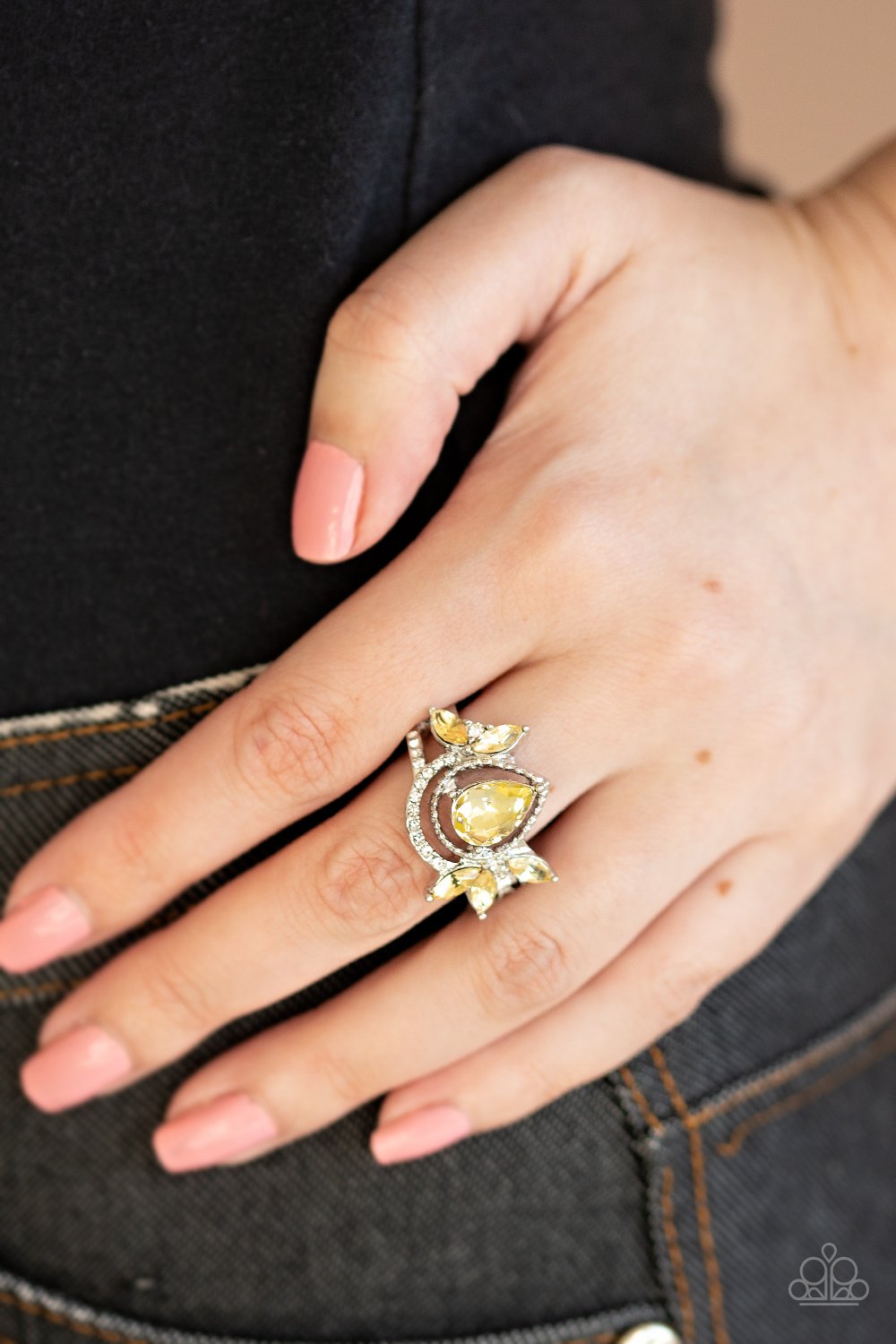 Eden Elegance-yellow-Paparazzi ring