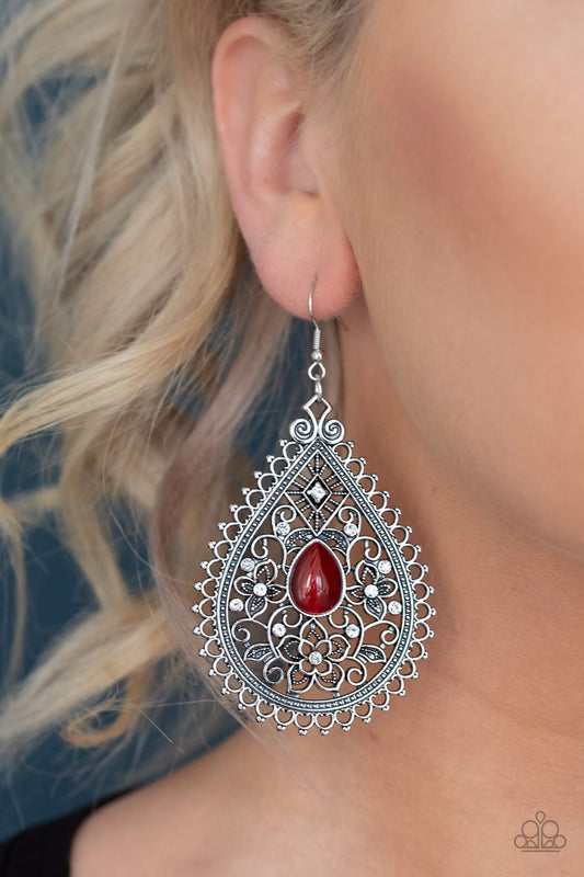 Eden Glow-red-Paparazzi earrings