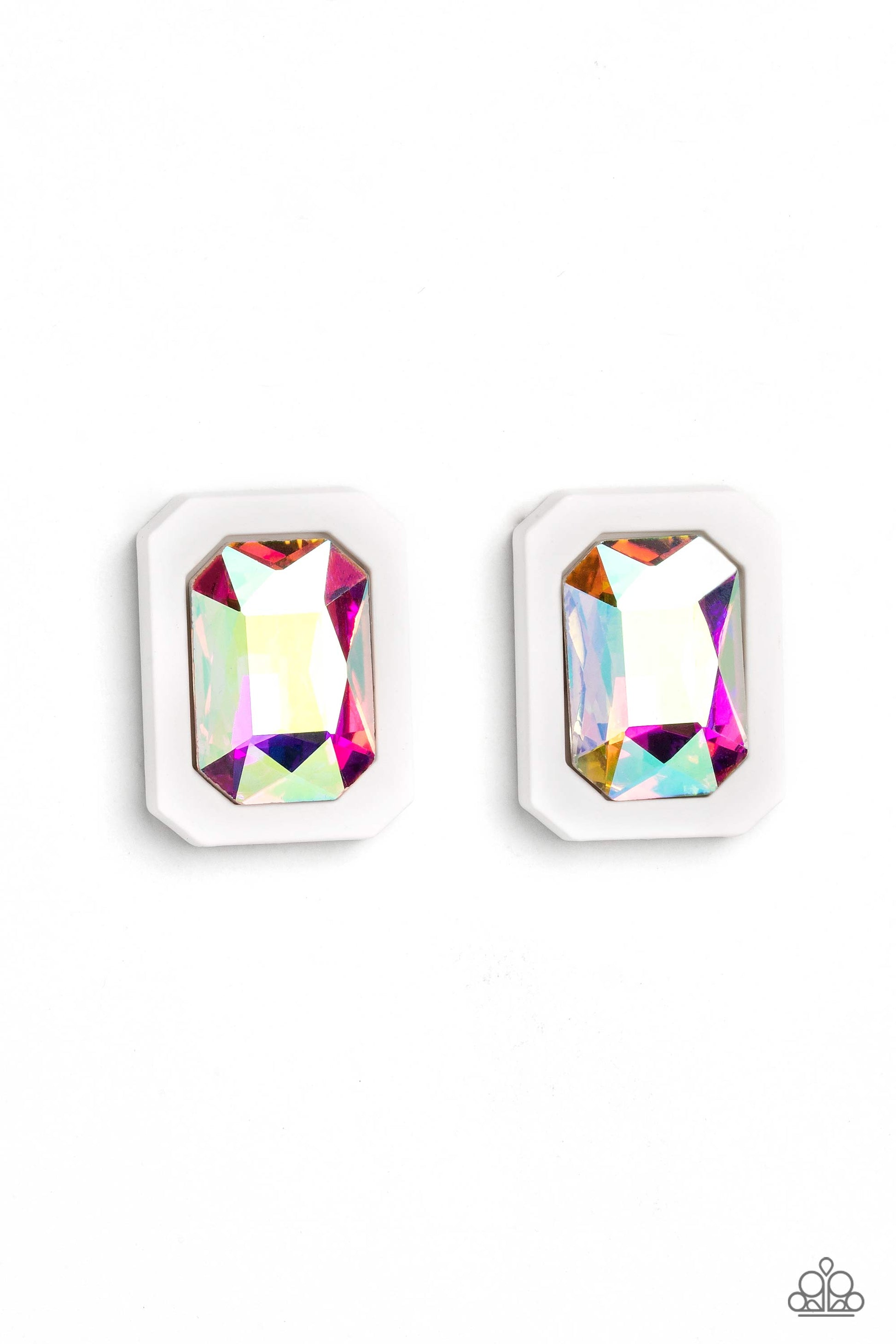 Edgy Emeralds - multi (iridescent) - Paparazzi earrings